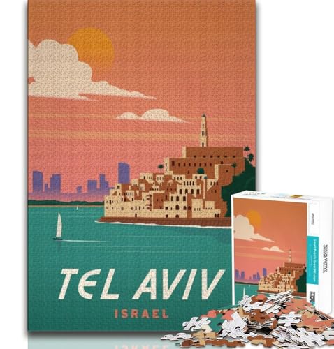 Puzzle für Erwachsene, Tel Aviv, herausfordernd und knifflig, ganze Familie für Kinder ab 14 Jahren, 38x26cm Puzzle für Erwachsene, Tel Aviv, herausfordernd und knifflig, ganze Familie für Kinder ab 14 Jahren, 38x26cm von FLKFDOZ