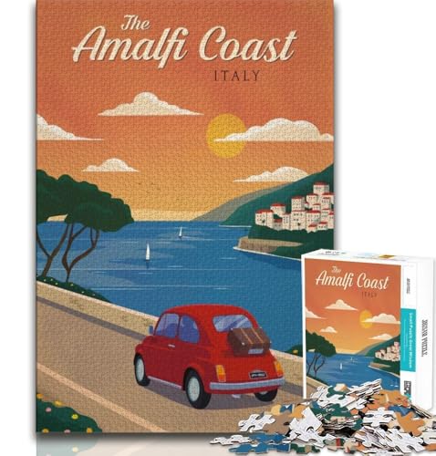 Puzzle für Erwachsene 1000 Amalfiküste, Lernspielzeug, Lernspiel für Geburtstag, Weihnachten, für Kinder ab 14 Jahren, 38x26cm von FLKFDOZ
