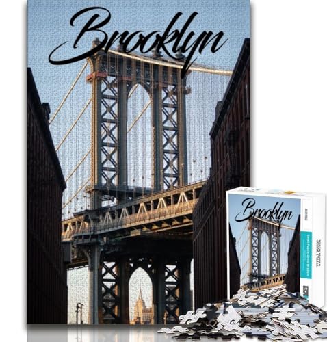 Puzzle für Erwachsene 1000 Brooklyn, Lernspielzeug, Lernspiel für Geburtstag, Weihnachten, für Kinder ab 14 Jahren, 38x26cm von FLKFDOZ