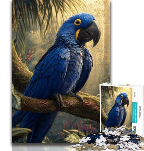 Puzzle für Erwachsene mit 1000 Teilen, Motiv: Blauer Papagei, anspruchsvoll zu vervollständigen, Aber unterhaltsam und humorvoll, einzigartige Heimdekoration und Geschenke, 38x52cm Puzzle für Erwachsene mit 1000 Teilen, Motiv: Blauer Papagei, anspruchsvoll zu vervollständigen, Aber unterhaltsam und humorvoll, einzigartige Heimdekoration und Geschenke, 38x52cm von FLKFDOZ