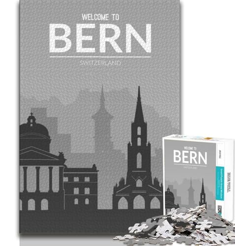 Puzzle für Erwachsene und Jugendliche, 1000 Teile, Bern, Schweiz, Spielzeug, Denkspiel, ganze Familie, geeignet für Kinder ab 14 Jahren, 38x26cm Puzzle für Erwachsene und Jugendliche, 1000 Teile, Bern, Schweiz, Spielzeug, Denkspiel, ganze Familie, geeignet für Kinder ab 14 Jahren, 38x26cm von FLKFDOZ