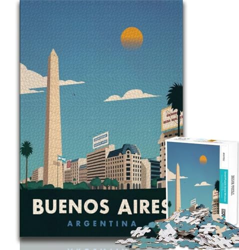 Puzzle für Erwachsene und Jugendliche, 1000 Teile, Buenos Aires, Spielzeug, Denkspiel, ganze Familie, geeignet für Kinder ab 14 Jahren, 38x26cm von FLKFDOZ