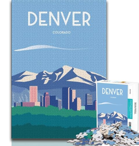 Puzzle für Erwachsene und Jugendliche, 1000 Teile, Denver, Spielzeug, Denkspiel, ganze Familie, geeignet für Kinder ab 14 Jahren, 38x26cm Puzzle für Erwachsene und Jugendliche, 1000 Teile, Denver, Spielzeug, Denkspiel, ganze Familie, geeignet für Kinder ab 14 Jahren, 38x26cm von FLKFDOZ