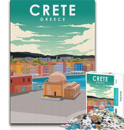 Puzzle für Erwachsene und Jugendliche, 1000 Teile, Kreta, Griechenland, Reiseplakat, Spielzeug, Denkspiel, ganze Familie, geeignet für Kinder ab 14 Jahren, 38x26cm Puzzle für Erwachsene und Jugendliche, 1000 Teile, Kreta, Griechenland, Reiseplakat, Spielzeug, Denkspiel, ganze Familie, geeignet für Kinder ab 14 Jahren, 38x26cm von FLKFDOZ