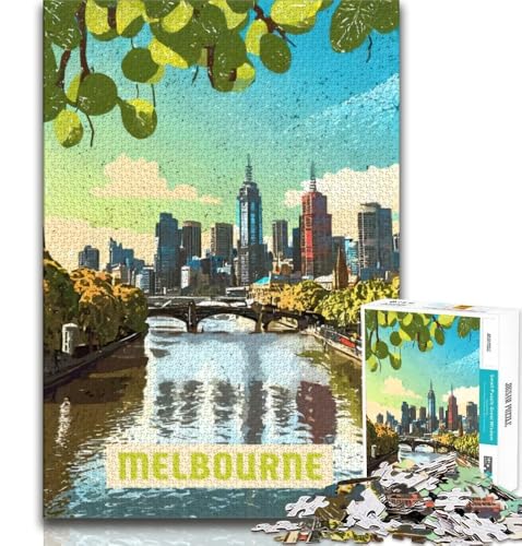 Puzzle für Erwachsene und Jugendliche, 1000 Teile, Melbourne, Spielzeug, Denkspiel, ganze Familie, geeignet für Kinder ab 14 Jahren, 38x26cm Puzzle für Erwachsene und Jugendliche, 1000 Teile, Melbourne, Spielzeug, Denkspiel, ganze Familie, geeignet für Kinder ab 14 Jahren, 38x26cm von FLKFDOZ