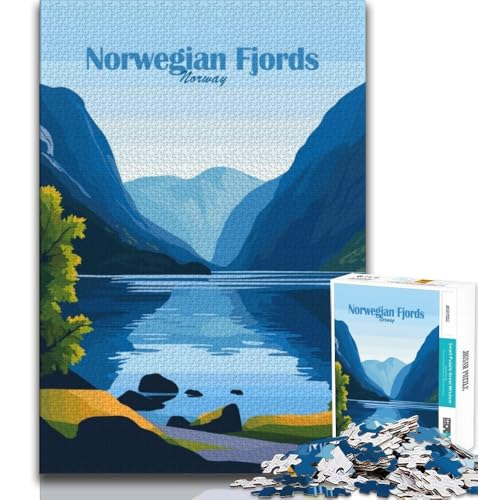 Puzzle für Erwachsene und Jugendliche, 1000 Teile, Norwegische Fjorde, Poster, Spielzeug, Denkspiel, ganze Familie, geeignet für Kinder ab 14 Jahren, 38x26cm Puzzle für Erwachsene und Jugendliche, 1000 Teile, Norwegische Fjorde, Poster, Spielzeug, Denkspiel, ganze Familie, geeignet für Kinder ab 14 Jahren, 38x26cm von FLKFDOZ