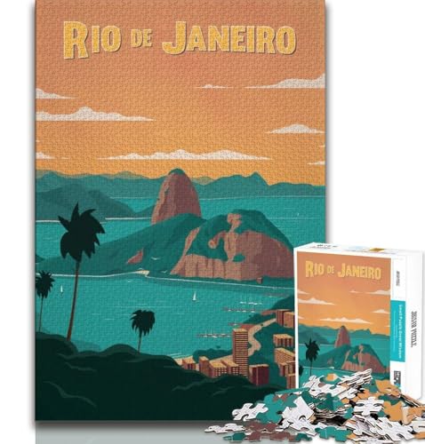 Puzzle für Erwachsene und Jugendliche, 1000 Teile, Rio de Janeiro, Spielzeug, Denkspiel, ganze Familie, geeignet für Kinder ab 14 Jahren, 38x26cm Puzzle für Erwachsene und Jugendliche, 1000 Teile, Rio de Janeiro, Spielzeug, Denkspiel, ganze Familie, geeignet für Kinder ab 14 Jahren, 38x26cm von FLKFDOZ