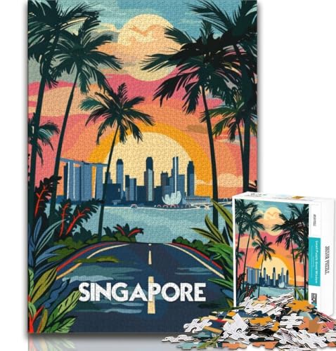 Puzzle für Erwachsene und Jugendliche, 1000 Teile, Skyline von Singapur, Sonnenuntergang, Spielzeug, Denkspiel, ganze Familie, geeignet für Kinder ab 14 Jahren, 38x26cm Puzzle für Erwachsene und Jugendliche, 1000 Teile, Skyline von Singapur, Sonnenuntergang, Spielzeug, Denkspiel, ganze Familie, geeignet für Kinder ab 14 Jahren, 38x26cm von FLKFDOZ