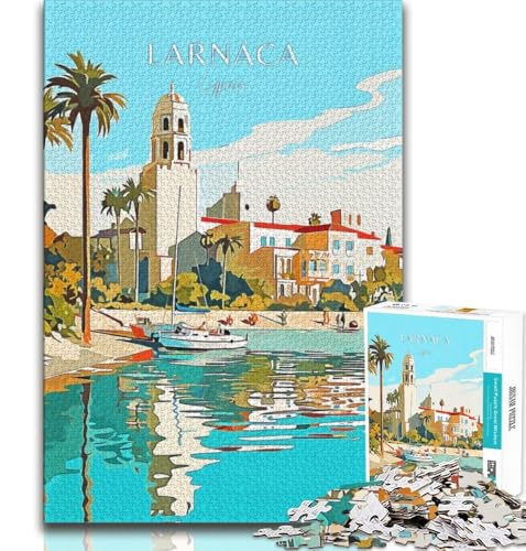 Puzzle für Erwachsene und Jugendliche, 1000 Teile, Zypern-Larnaca-Reise, Spielzeug, intellektuelles Spiel, ganze Familie, geeignet für Kinder ab 14 Jahren, 38x26cm von FLKFDOZ