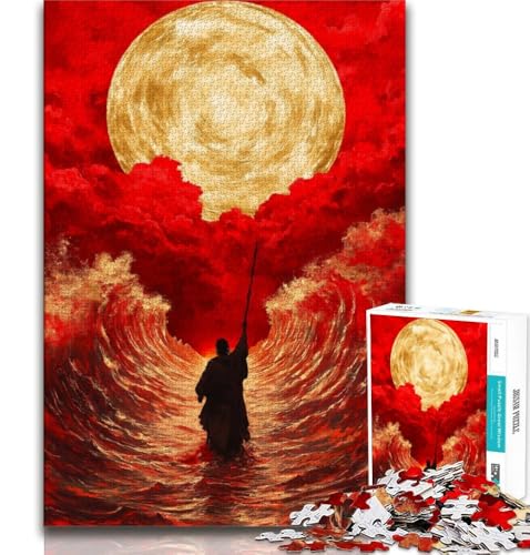 Puzzle für Erwachsene und Jugendliche, Puzzle „Jesus im Ozean“, Lernspiel, Herausforderungsspielzeug, für die Heimdekoration ab 14 Jahren, 38x26cm von FLKFDOZ