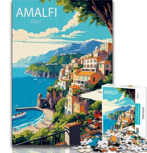 Puzzle für Erwachsene und Jugendliche, Puzzle Amalfi, Lernspiel, Herausforderungsspielzeug, für die Heimdekoration ab 14 Jahren, 38x26cm von FLKFDOZ