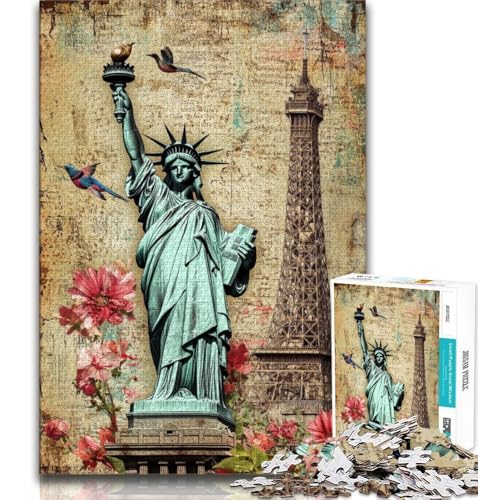 Puzzle für Erwachsene und Jugendliche, Puzzle Freiheitsstatue, Lernspiel, Herausforderungsspielzeug, für die Heimdekoration ab 14 Jahren, 38x26cm von FLKFDOZ