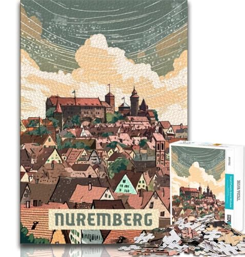 Puzzle für Erwachsene und Jugendliche, Puzzle Nürnberg, Lernspiel, Herausforderungsspielzeug, für die Heimdekoration ab 14 Jahren, 38x26cm von FLKFDOZ