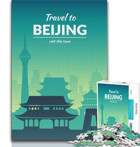 Puzzle für Erwachsene und Jugendliche, Puzzle Peking, Lernspiel, Herausforderungsspielzeug, für die Heimdekoration ab 14 Jahren, 38x26cm von FLKFDOZ