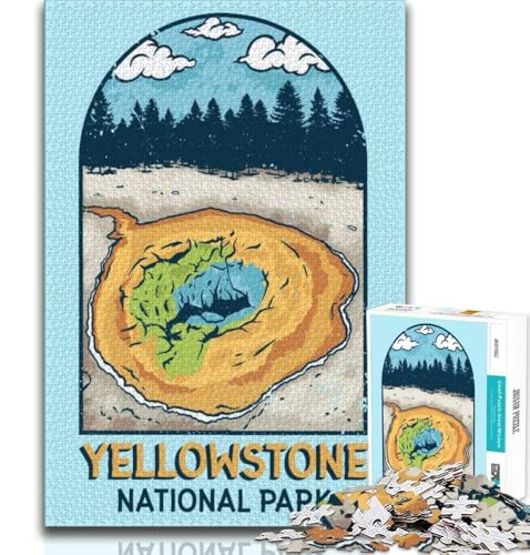 Puzzle für Erwachsene und Jugendliche, Puzzle Yellowstone-Nationalpark, Lernspiel, Herausforderungsspielzeug, für die Heimdekoration ab 14 Jahren, 38x26cm von FLKFDOZ