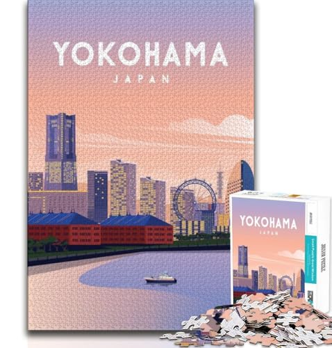 Puzzle für Erwachsene und Jugendliche, Puzzle Yokohama, Lernspiel, Herausforderungsspielzeug, für die Heimdekoration, für Kinder ab 14 Jahren, 38x26cm von FLKFDOZ