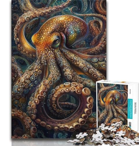 Puzzle für Erwachsene und Jugendliche „Pinguine unter der Aurora“, schwierige Herausforderung zum Stressabbau mit passendem Poster und Quizblatt, 38x26cm von FLKFDOZ