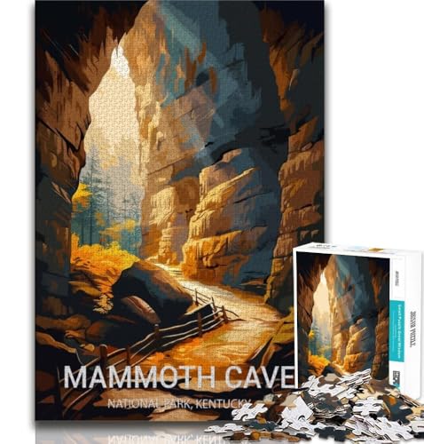 Puzzle für Erwachsene und Teenager, Mammoth Cave National Park, Lernspiel, Herausforderungsspielzeug, Heimdekoration, für Kinder ab 14 Jahren, 38x26cm von FLKFDOZ