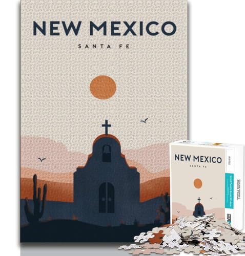 Puzzle für Erwachsene und Teenager, Puzzle New Mexico, Lernspiel, Herausforderungsspielzeug, für die Heimdekoration ab 14 Jahren, 38x26cm von FLKFDOZ