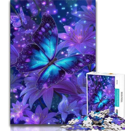 Puzzle für Erwachsene und Teenager, lila Schmetterling, für Lernspiele, Herausforderungsspielzeug, Geburtstagsgeschenk, Geschenke, Wandkunst, 50x75cm Puzzle für Erwachsene und Teenager, lila Schmetterling, für Lernspiele, Herausforderungsspielzeug, Geburtstagsgeschenk, Geschenke, Wandkunst, 50x75cm von FLKFDOZ