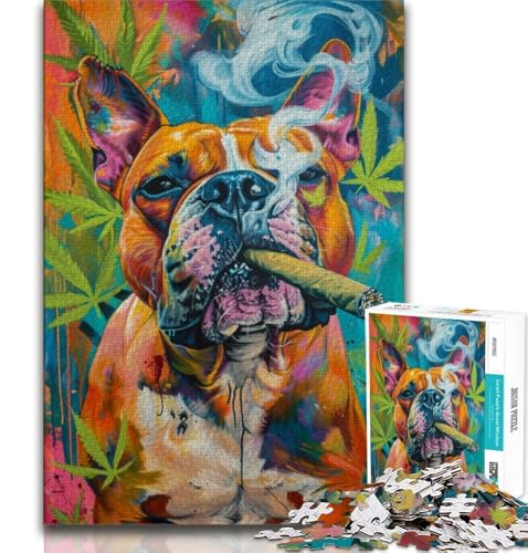 Puzzle für Teenager, 1000 Puzzles, Staffordshire Bullterrier, Rauchen, Spielzeug, Lernspiele, Stressabbau, einzigartige Geburtstags- und Geschenkideen, 38x26cm Puzzle für Teenager, 1000 Puzzles, Staffordshire Bullterrier, Rauchen, Spielzeug, Lernspiele, Stressabbau, einzigartige Geburtstags- und Geschenkideen, 38x26cm von FLKFDOZ