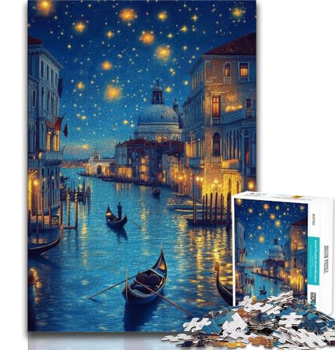 Puzzle für Teenager, 1000 Puzzles, Venedig unter dem Nachthimmel, Spielzeug, Lernspiele, Stressabbau, einzigartige Geburtstags- und Geschenkideen, 50x75cm Puzzle für Teenager, 1000 Puzzles, Venedig unter dem Nachthimmel, Spielzeug, Lernspiele, Stressabbau, einzigartige Geburtstags- und Geschenkideen, 50x75cm von FLKFDOZ