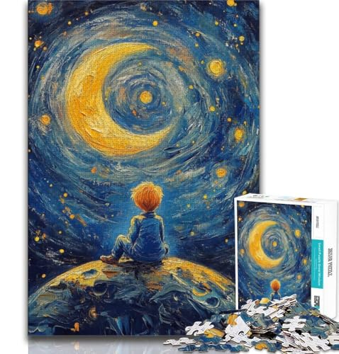 Puzzle für Teenager, 1000 Teile, „Der kleine Prinz des Nachthimmels“, Stressabbau, schwierige Herausforderung, jedes Teil ist einzigartig – anspruchsvolles Familienspiel, 50x75cm von FLKFDOZ