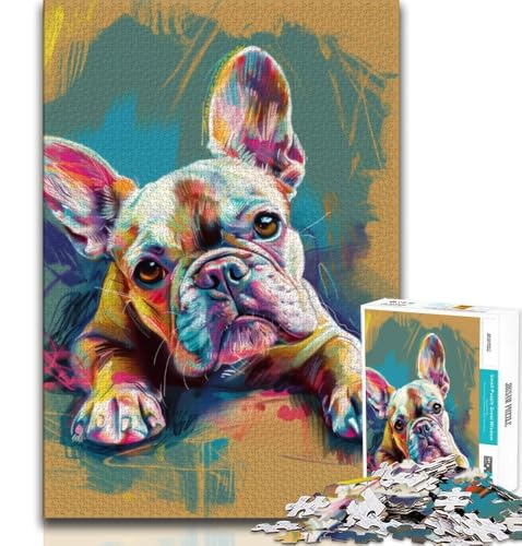 Puzzle für Teenager, 1000 Teile, Aquarell-Französische Bulldogge, Stressabbau, Schwierige Herausforderung, Jedes Teil ist einzigartig – Anspruchsvolles Familienspiel, 50x75cm Puzzle für Teenager, 1000 Teile, Aquarell-Französische Bulldogge, Stressabbau, Schwierige Herausforderung, Jedes Teil ist einzigartig – Anspruchsvolles Familienspiel, 50x75cm von FLKFDOZ