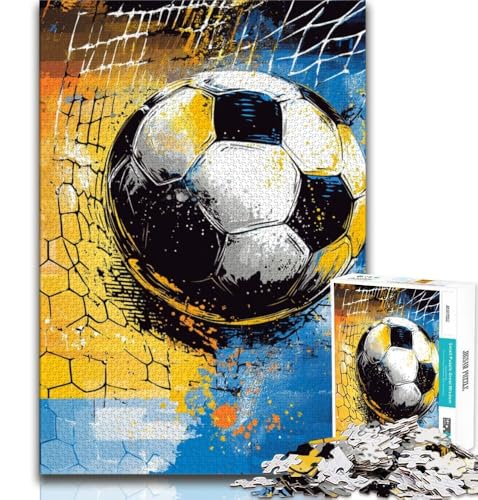 Puzzle für Teenager, 1000 Teile, Aquarell-Fußball, Spielzeug, Lernspiele, Stressabbau, tolle Geschenke und Spielzeuge, 38x52cm Puzzle für Teenager, 1000 Teile, Aquarell-Fußball, Spielzeug, Lernspiele, Stressabbau, tolle Geschenke und Spielzeuge, 38x52cm von FLKFDOZ