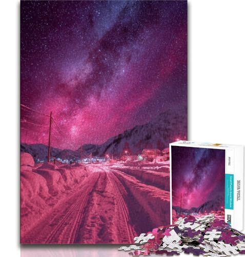 Puzzle für Teenager, 1000 Teile, Aurora-Landschaft, Spielzeug, Lernspiele, Stressabbau, tolle Geschenke und Spielzeuge, 38x52cm von FLKFDOZ