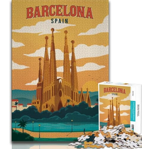 Puzzle für Teenager, 1000 Teile, Barcelona, Denkspiel, Spielzeug, jedes Teil ist einzigartig – anspruchsvolles Familienspiel, geeignet für Kinder und Jugendliche ab 14 Jahren, 38x26cm Puzzle für Teenager, 1000 Teile, Barcelona, Denkspiel, Spielzeug, jedes Teil ist einzigartig – anspruchsvolles Familienspiel, geeignet für Kinder und Jugendliche ab 14 Jahren, 38x26cm von FLKFDOZ