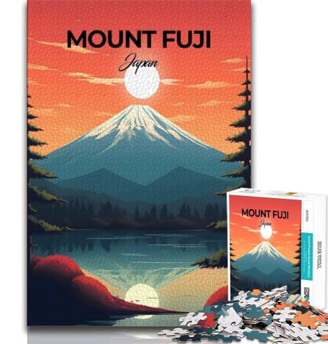 Puzzle für Teenager, 1000 Teile, Berg Fuji, Denkspiel, Spielzeug, jedes Teil ist einzigartig – anspruchsvolles Familienspiel, geeignet für Kinder und Jugendliche ab 14 Jahren, 38x26cm von FLKFDOZ