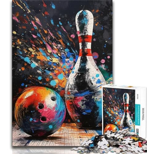 Puzzle für Teenager, 1000 Teile, Bowling-Ölgemälde, für Lernspiele, Herausforderungsspielzeug, als Geschenk für die ganze Familie, 38x52cm Puzzle für Teenager, 1000 Teile, Bowling-Ölgemälde, für Lernspiele, Herausforderungsspielzeug, als Geschenk für die ganze Familie, 38x52cm von FLKFDOZ