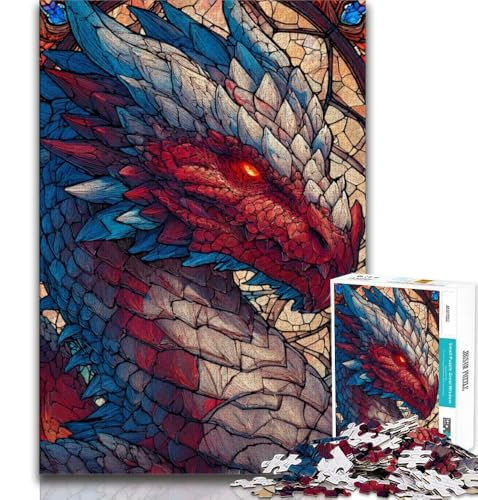 Puzzle für Teenager, 1000 Teile, Buntglasdrache, Spielzeug, Lernspiele, Stressabbau, Eltern-Kind-Interaktion, 38x26cm Puzzle für Teenager, 1000 Teile, Buntglasdrache, Spielzeug, Lernspiele, Stressabbau, Eltern-Kind-Interaktion, 38x26cm von FLKFDOZ