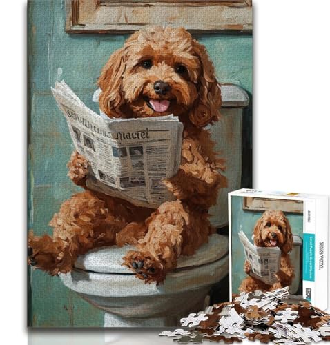 Puzzle für Teenager, 1000 Teile, Cockapoo auf der Toilette, Spielzeug, Lernspiele, Stressabbau, tolle Geschenke und Spielzeuge, 38x52cm Puzzle für Teenager, 1000 Teile, Cockapoo auf der Toilette, Spielzeug, Lernspiele, Stressabbau, tolle Geschenke und Spielzeuge, 38x52cm von FLKFDOZ