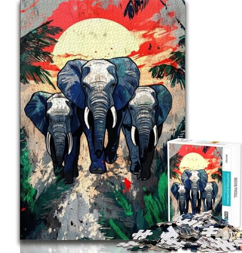 Puzzle für Teenager, 1000 Teile, Elefant, Spielzeug, Lernspiele, Stressabbau, tolle Geschenke und Spielzeuge, 38x52cm Puzzle für Teenager, 1000 Teile, Elefant, Spielzeug, Lernspiele, Stressabbau, tolle Geschenke und Spielzeuge, 38x52cm von FLKFDOZ