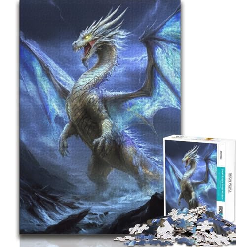 Puzzle für Teenager, 1000 Teile, Fantasy-Fliegendrache, für Lernspiele, Herausforderungsspielzeug, Geburtstagsgeschenk, Geschenke, Wandkunst, 38x52cm Puzzle für Teenager, 1000 Teile, Fantasy-Fliegendrache, für Lernspiele, Herausforderungsspielzeug, Geburtstagsgeschenk, Geschenke, Wandkunst, 38x52cm von FLKFDOZ
