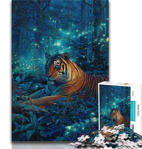 Puzzle für Teenager, 1000 Teile, Fantasy-Tiger, Lernspiele, Heimdekoration, Lernspiel für Geburtstag, Weihnachten, 50x75cm Puzzle für Teenager, 1000 Teile, Fantasy-Tiger, Lernspiele, Heimdekoration, Lernspiel für Geburtstag, Weihnachten, 50x75cm von FLKFDOZ