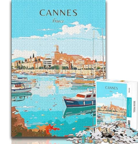 Puzzle für Teenager, 1000 Teile, Frankreich, Cannes, Reise, Spielzeug, Denkspiel, jedes Teil ist einzigartig – anspruchsvolles Familienspiel, geeignet für Kinder und Jugendliche ab 14 Jahren, 38x26cm Puzzle für Teenager, 1000 Teile, Frankreich, Cannes, Reise, Spielzeug, Denkspiel, jedes Teil ist einzigartig – anspruchsvolles Familienspiel, geeignet für Kinder und Jugendliche ab 14 Jahren, 38x26cm von FLKFDOZ