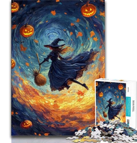 Puzzle für Teenager, 1000 Teile, Halloween-Hexe, Lernspiele, Heimdekoration, Geburtstagsgeschenk, Geschenke, Wandkunst, 50x75cm von FLKFDOZ