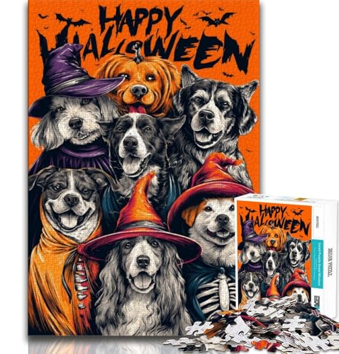 Puzzle für Teenager, 1000 Teile, Halloween-Hund, Lernspiele, Heimdekoration, Geburtstagsgeschenk, Geschenke, Wandkunst, 50x75cm von FLKFDOZ