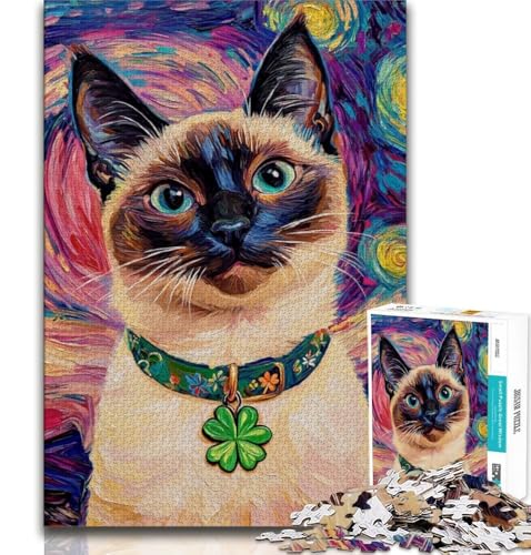 Puzzle für Teenager, 1000 Teile, Katzen-Ölgemälde, Lernspiele, Heimdekoration, Lernspiel für Geburtstag, Weihnachten, 50x75cm Puzzle für Teenager, 1000 Teile, Katzen-Ölgemälde, Lernspiele, Heimdekoration, Lernspiel für Geburtstag, Weihnachten, 50x75cm von FLKFDOZ