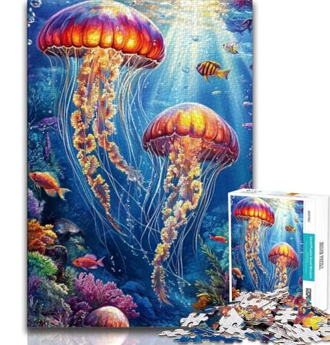 Puzzle für Teenager, 1000 Teile, Meeresquallen, Spielzeug, Lernspiele, Stressabbau, tolle Geschenke und Spielzeuge, 38x52cm Puzzle für Teenager, 1000 Teile, Meeresquallen, Spielzeug, Lernspiele, Stressabbau, tolle Geschenke und Spielzeuge, 38x52cm von FLKFDOZ