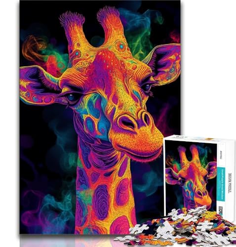 Puzzle für Teenager, 1000 Teile, Neon-Giraffe, Spielzeug, Lernspiele, Stressabbau, tolle Geschenke und Spielzeuge, 38x52cm Puzzle für Teenager, 1000 Teile, Neon-Giraffe, Spielzeug, Lernspiele, Stressabbau, tolle Geschenke und Spielzeuge, 38x52cm von FLKFDOZ