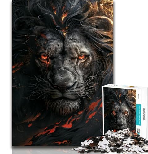 Puzzle für Teenager, 1000 Teile, Schwarzer Löwe, Spielzeug, Lernspiele, Stressabbau, tolle Geschenke und Spielzeuge, 38x52cm Puzzle für Teenager, 1000 Teile, Schwarzer Löwe, Spielzeug, Lernspiele, Stressabbau, tolle Geschenke und Spielzeuge, 38x52cm von FLKFDOZ