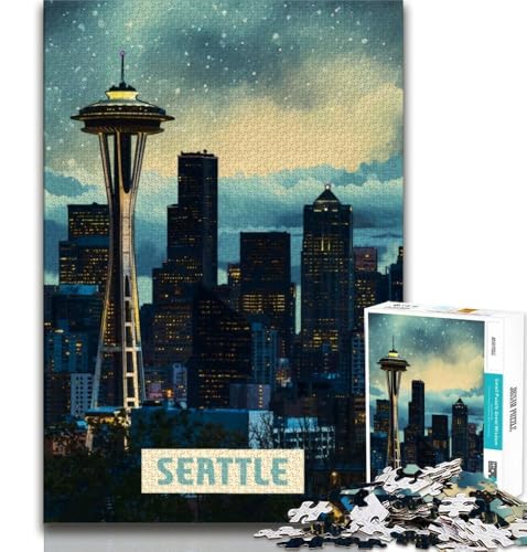Puzzle für Teenager, 1000 Teile, Seattle, Denkspiel, Spielzeug, jedes Teil ist einzigartig – anspruchsvolles Familienspiel, geeignet für Kinder und Jugendliche ab 14 Jahren, 38x26cm Puzzle für Teenager, 1000 Teile, Seattle, Denkspiel, Spielzeug, jedes Teil ist einzigartig – anspruchsvolles Familienspiel, geeignet für Kinder und Jugendliche ab 14 Jahren, 38x26cm von FLKFDOZ
