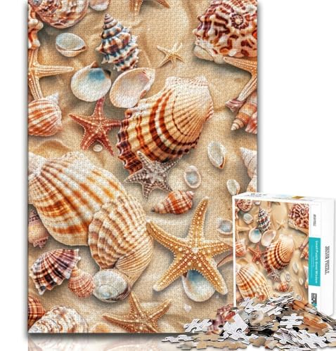 Puzzle für Teenager, 1000 Teile, Strandmuscheln, Lernspiele, Heimdekoration, Lernspiel für Geburtstag, Weihnachten, 38x26cm von FLKFDOZ
