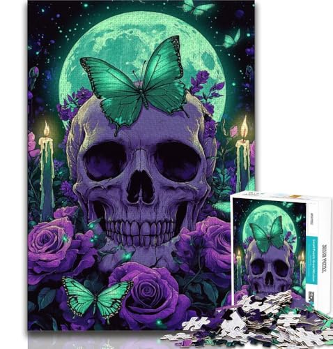 Puzzle für Teenager, 1000 Teile, Totenkopf und Schmetterling, Lernspiele, Heimdekoration, Lernspiel für Geburtstag, Weihnachten, 50x75cm Puzzle für Teenager, 1000 Teile, Totenkopf und Schmetterling, Lernspiele, Heimdekoration, Lernspiel für Geburtstag, Weihnachten, 50x75cm von FLKFDOZ