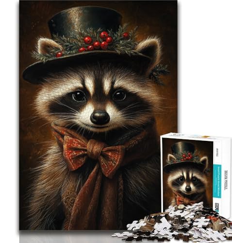 Puzzle für Teenager, 1000 Teile, Weihnachtswaschbär, Spielzeug, Lernspiele, Stressabbau, tolle Geschenke und Spielzeuge, 38x52cm Puzzle für Teenager, 1000 Teile, Weihnachtswaschbär, Spielzeug, Lernspiele, Stressabbau, tolle Geschenke und Spielzeuge, 38x52cm von FLKFDOZ