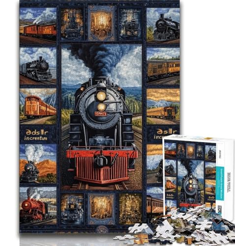 Puzzle für Teenager, 1000 Teile, Zugcollage, Lernspiele, Heimdekoration, Lernspiel für Geburtstag, Weihnachten, 38x26cm von FLKFDOZ